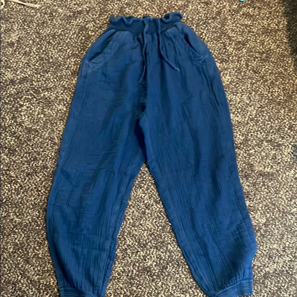 Navy Blue High-Waisted Pants